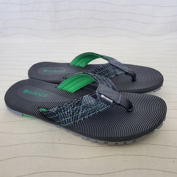 NEW Kaiback Mens Wave Outdoor Gray Sandals Beach Flip Flop Tough Tread Size 8 - Picture 1 of 8